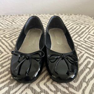 Girls' Black Patent Ballerina Flats